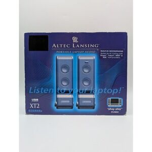Altec Lansing Portable XT2 USB Laptop Speakers / Microphone w Travel Case 2005
